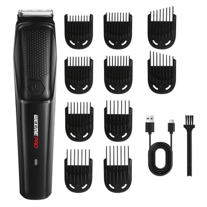 Beard Trimmer for Men - Professional Hair Clipper Electric Razor Zero Gapped T-Blade Edger Liner Cordless Rechargeable Mustache Trimmer Grooming Kit for Body Face Neck Black