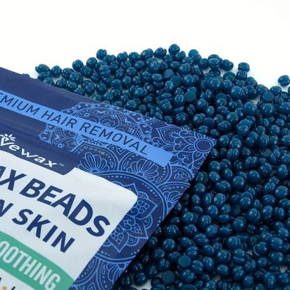 Hard Wax Beads 450g Brazilian Strong Adhesion No-Strip – Precision At-Home Waxing for Bikini Legs Underarms Arms Body Face, Hair Removal Wax Kit for Women, Dark Blue & Light Blue