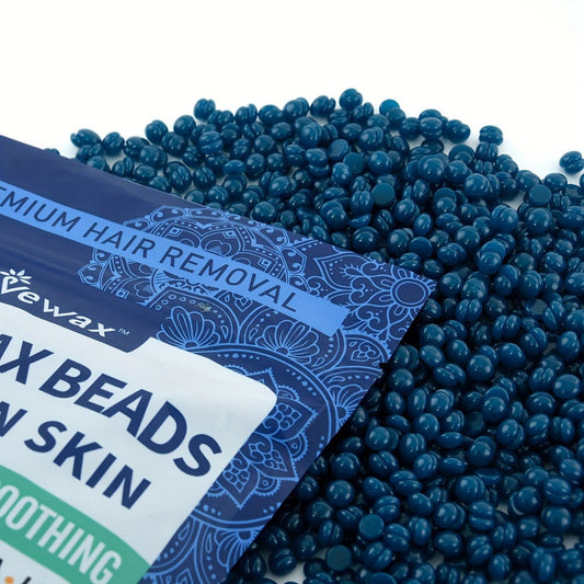 Hard Wax Beads 450g Brazilian Strong Adhesion No-Strip – Precision At-Home Waxing for Bikini Legs Underarms Arms Body Face, Hair Removal Wax Kit for Women, Dark Blue & Light Blue