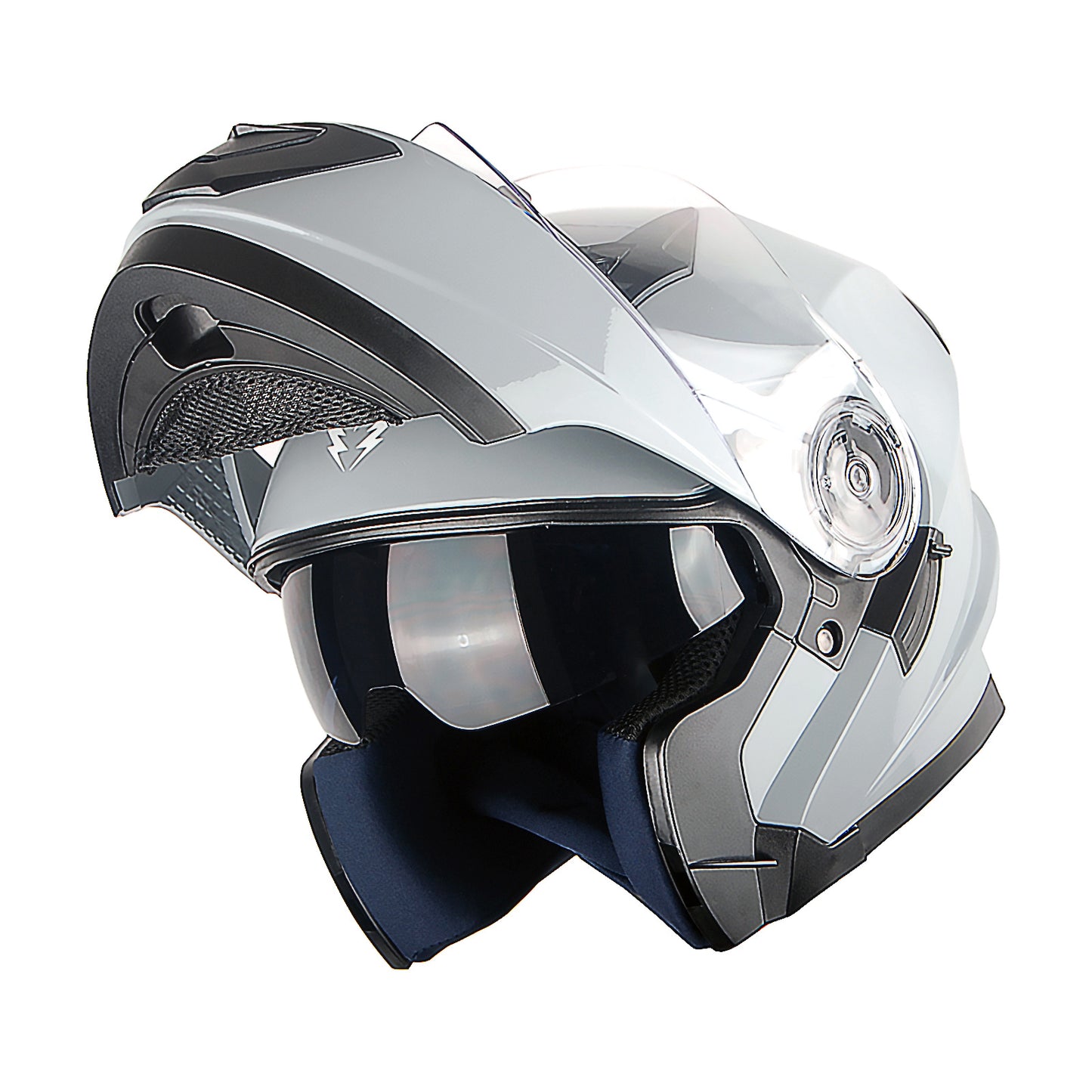 Motorcycle Modular Full Face Helmet Flip Up Dual Visor Sun Shield with Optional LED Tail Light 3 Modes Removable Washable Interior, Multiple Colors S M L XL — Modular901