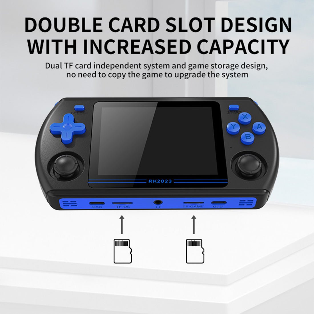 Handheld Game Console Powkiddy RK2023 with 3.5-Inch IPS, 640x480 resolution, 16GB+64GB or 16GB+128GB Options, 3500mAh Battery, Linux