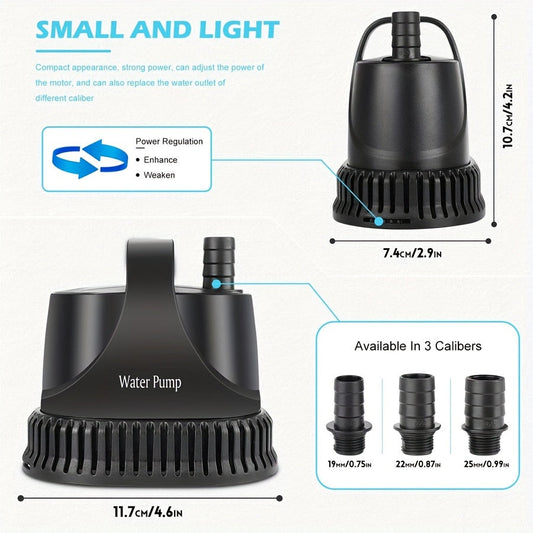 Submersible Water Pump 800GPH 40W, Fountain & Pond Pump w/ 7ft Cord