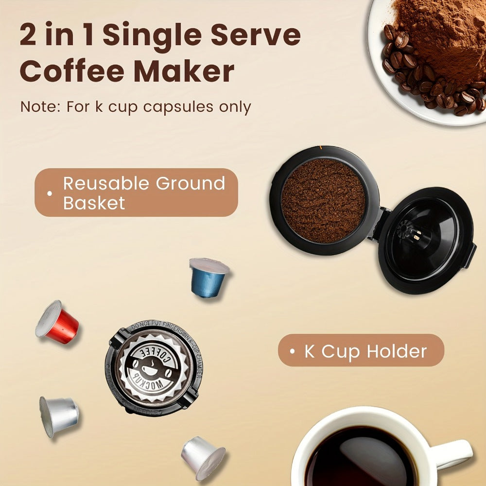 Black Single-Serve Coffee Brewer with CM6080 or CM6070 Model Options and Removable Cup Platform