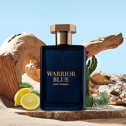 Warrior Blue Men's Eau de Toilette 3.4 oz — Bold Aromatic Cologne Spray | Long-Lasting Masculine EDT | Single Bottle or 3-Piece Gift Set for Him