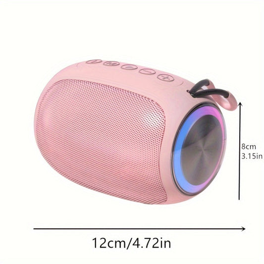 Pink Portable Wireless Bluetooth Speaker with Colored LED Lights - Foubeak Dual Speaker Stereo Sound, Rechargeable, Perfect Gift for Girls Women Christmas Birthday Valentine