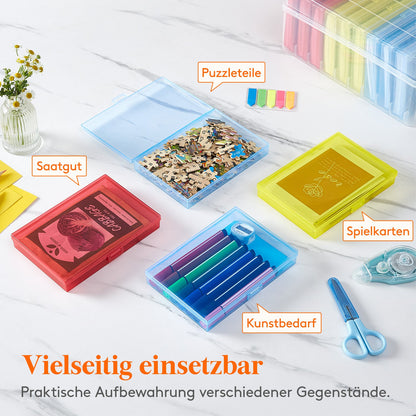 Photo Storage Box with 14 or 18 Inner Keeper Cases in Clear, Black or Multicolor Configurations