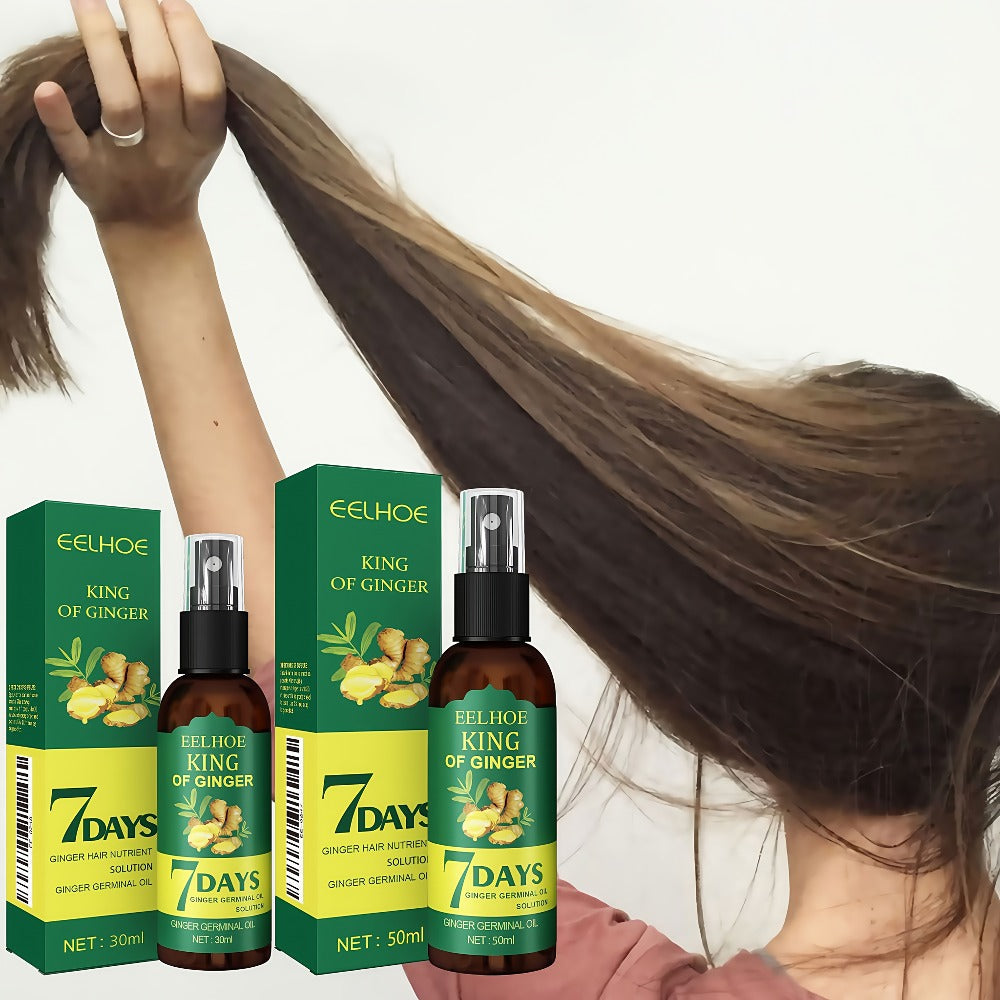 Ginger Hair Oil Spray Set 6 Bottles × 30ml — 7-Day Deep Moisturizing Frizz Control Mist for Dry, Curly & Coily Hair | Lightweight