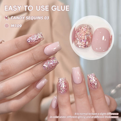 Gel Nail Polish 2-Piece 15ml Magnetic Glitter Set with Candy 03 and Shade 109 Frame Bottles