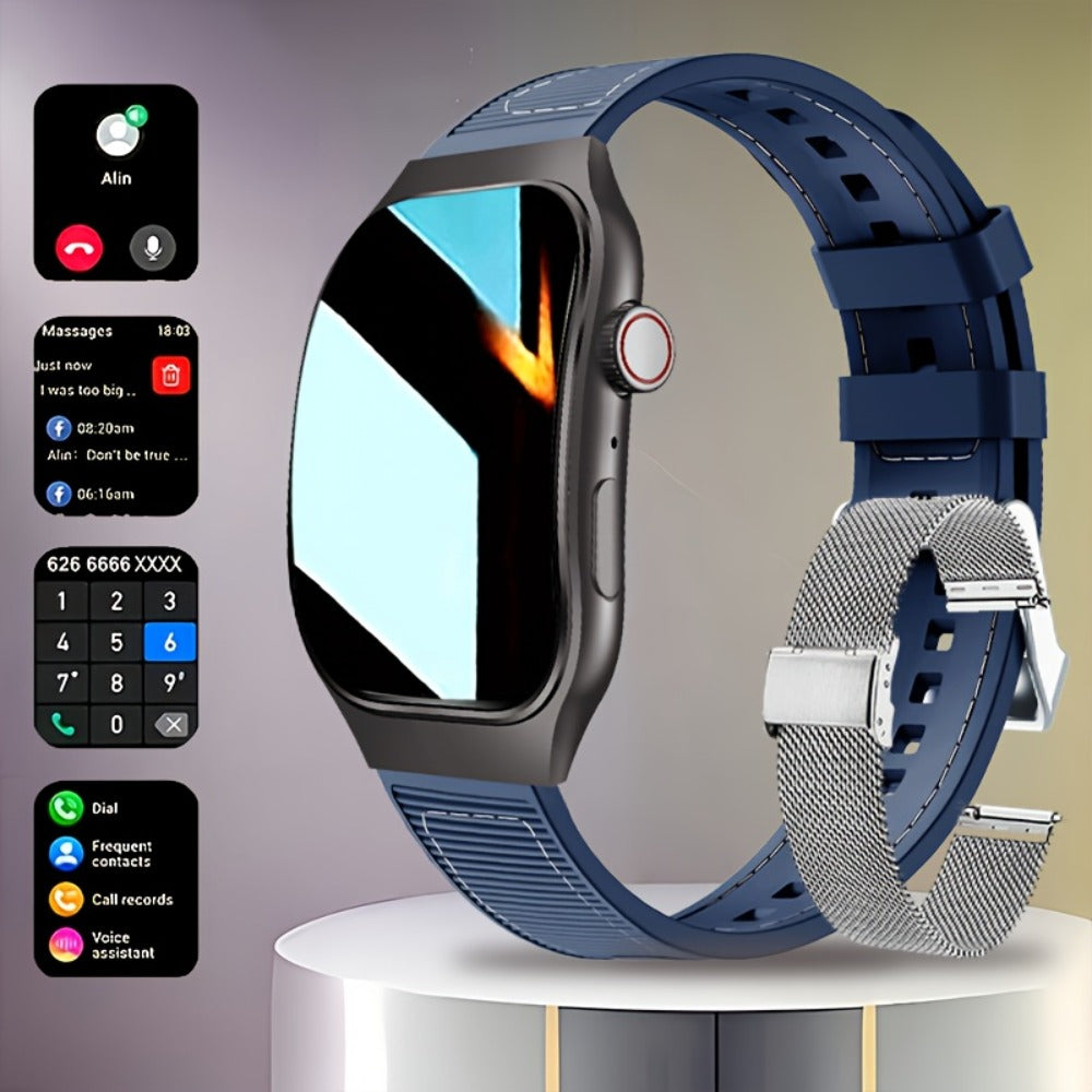 Smartwatch 1.96 Inch Curved HD Display with Bluetooth 5.2 Calling and Fitness Readouts in Three Colors