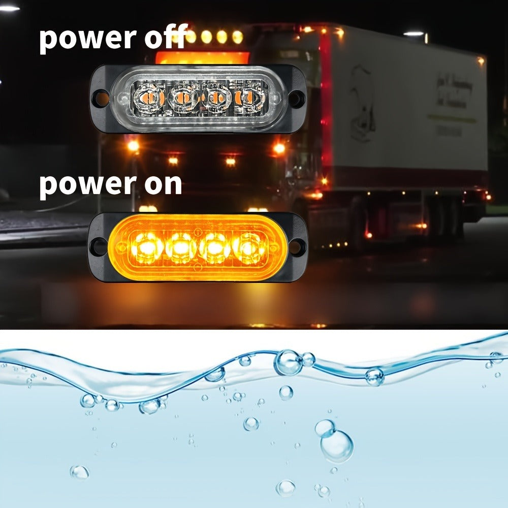 10pcs Universal LED Marker Lights for Trucks Cars 12V-24V Upgraded Clearance Side Marker Indicator Lamps, White Amber Red Options for Trailers RVs Pickups Heavy Duty Vehicles