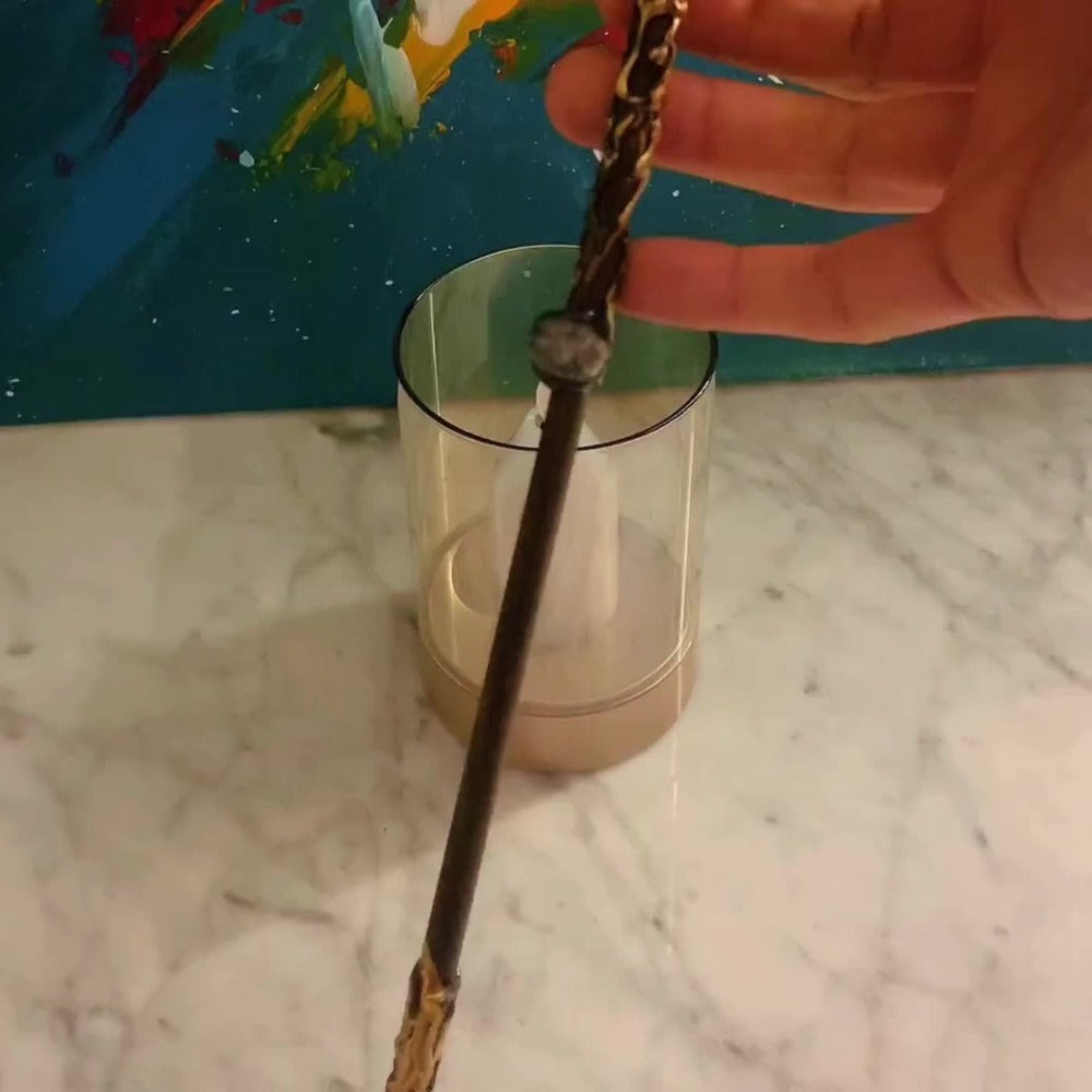 Zodiac-Themed Decorative Wand with Resin and Stone-Look Accents, Gift Box and All Twelve Sign Variants