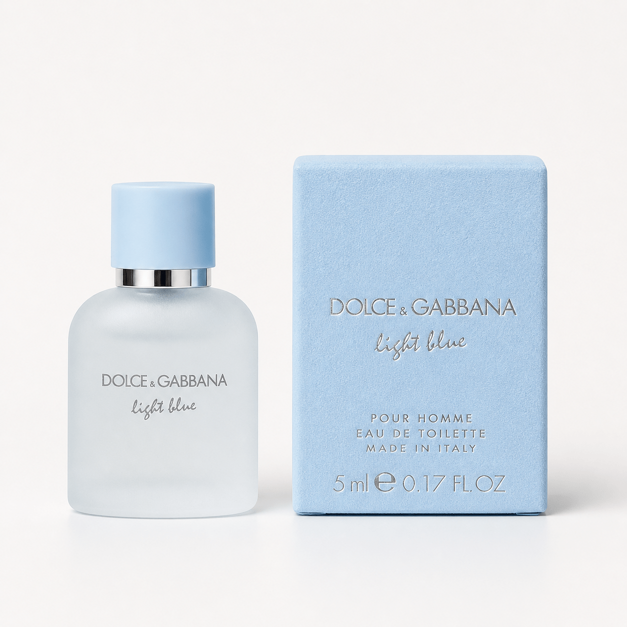Eau de Toilette Dolce & Gabbana Light Blue Pour Homme 5ml Mini Bottle with Blue Cap and Box