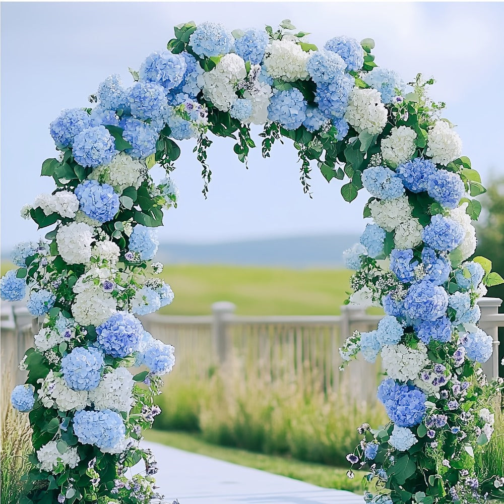 Artificial Flowers 72-Piece Silk Hydrangea Set with Flexible Stems in Blue Purple Pink or Champagne
