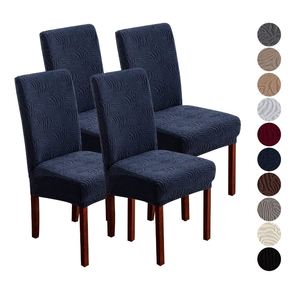 Chair Cover Set of 4 or 6 Stretch Jacquard Dining Slipcovers in Eight Available Color Choices