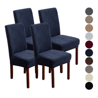 Chair Cover Set of 4 or 6 Stretch Jacquard Dining Slipcovers in Eight Available Color Choices