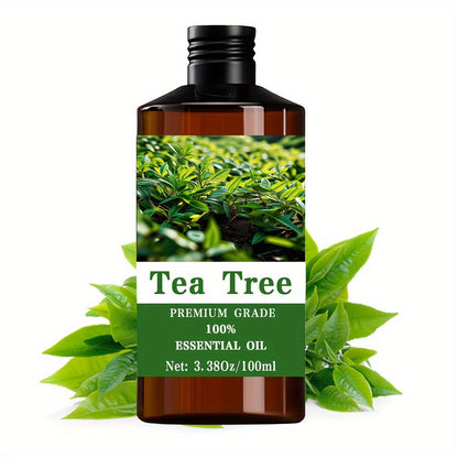 Essential Oil Tea Tree Fresh Earthy Aroma in 100ml Bottle for Diffuser, Massage, Meditation and Personal Care