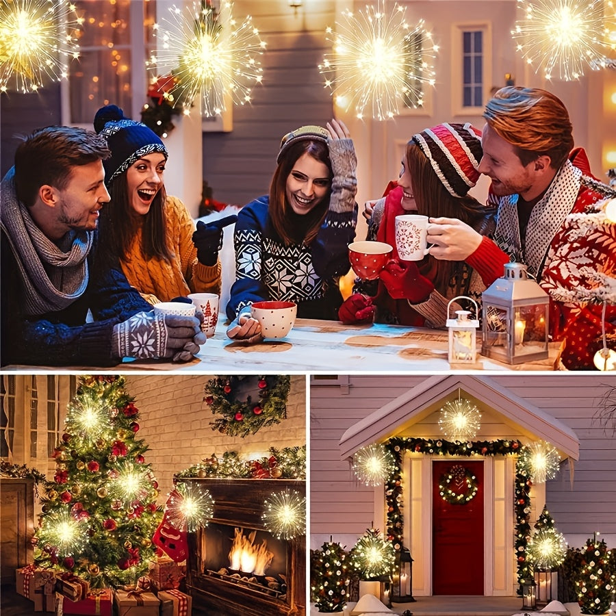 Solar Starburst Firework Light Set with 240, 360 or 450 LEDs, Remote and Eight Lighting Modes