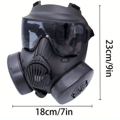 Plastic Tactical-Style Full-Face Costume Mask with Clear or Multicolor Lens Frame Options for Adults