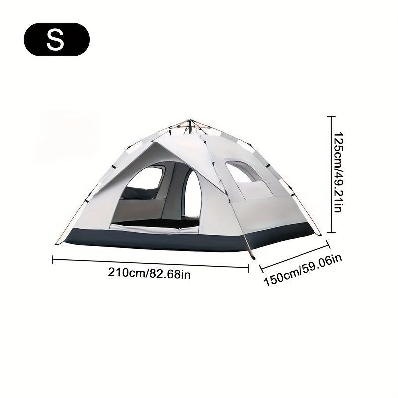 Instant Setup Camping Tent 2 Person 3-Second Auto Pop-Up Fiberglass Poles Oxford Cloth All-Season Zip Closure Hiking Travel Beach Tent Small Large Double Door