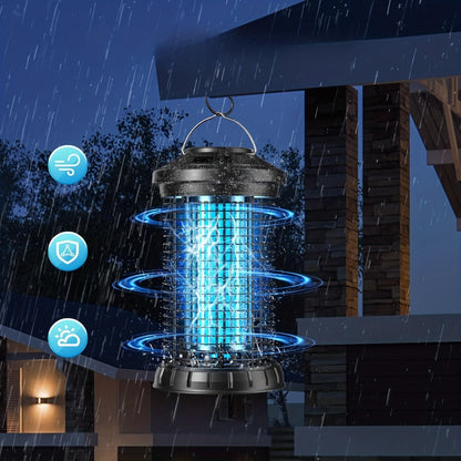 Cylindrical Electric Insect Zapper with 4200V Grid, Hanging Handle, Power Cord and Cleaning Brush