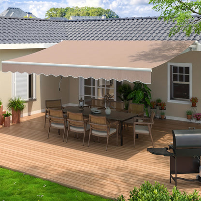 Retractable Awning Patio Manual Crank Aluminum UPF80+ Waterproof