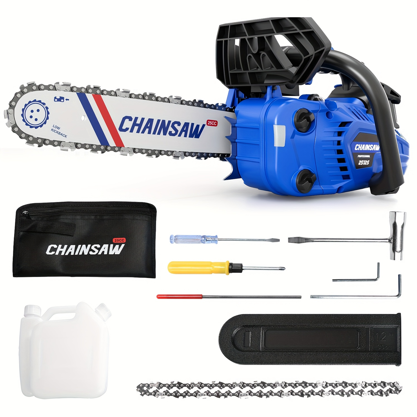 Mixed Gas Chainsaw Options with 12-Inch Compact Color Models and 20-Inch BlackRed Configuration