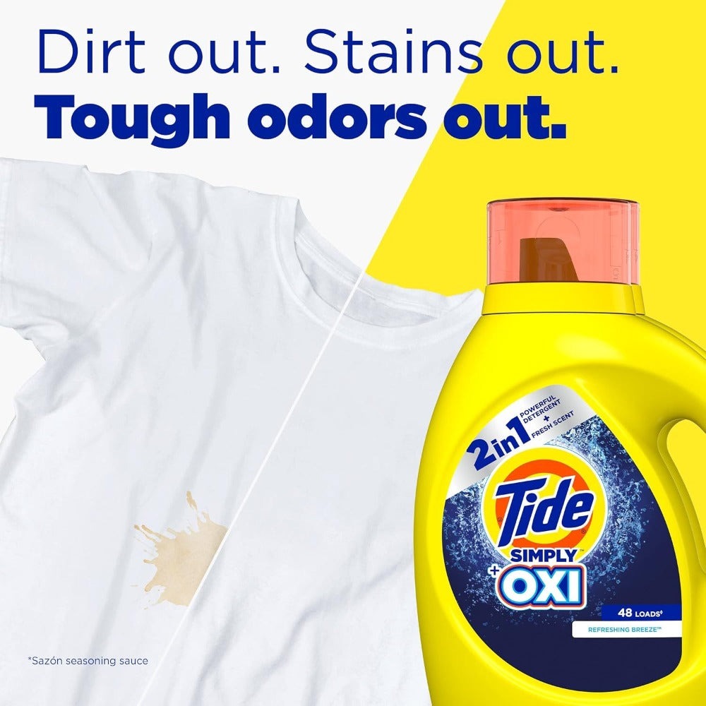 Tide Simply Oxi Liquid Laundry Detergent, Retail Case of Twelve Individual 10 fl oz Bottles