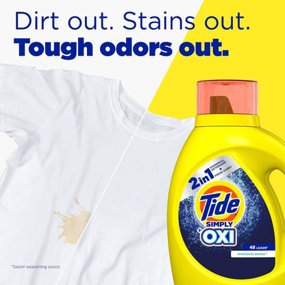 Tide Simply Oxi Liquid Laundry Detergent, Retail Case of Twelve Individual 10 fl oz Bottles