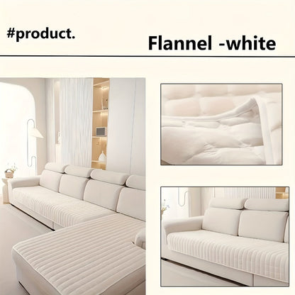 Sofa Cover Quilted-Texture Two-Piece Set with 35.4 x 82.7 and 35.4 x 62.9-Inch Panels in Five Colors