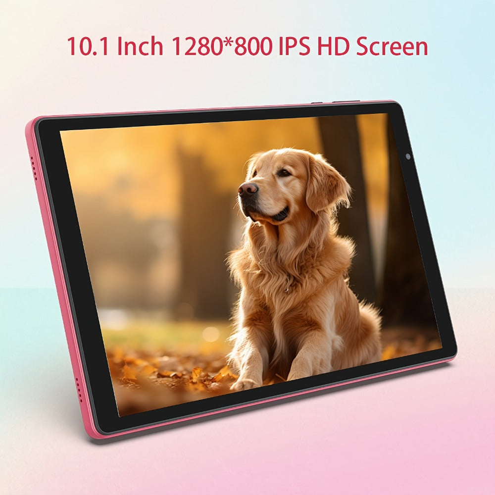 10 Inch Android 14 Tablet, 4GB RAM 32GB ROM 1TB Expandable Storage, WiFi 6 6000mAh Long Battery, 1280x800 IPS HD Touchscreen Dual Camera Quad-Core, Portable Tablet for Kids Adults Students Home School Travel – Pink Blue Purple