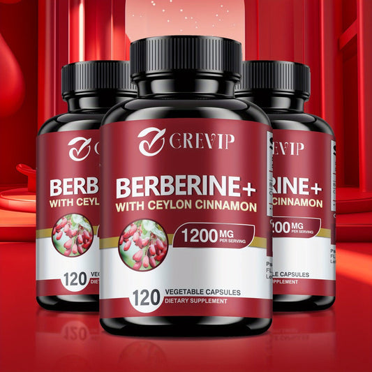 Dietary Supplement Berberine HCl and Ceylon Cinnamon Capsules, 120 Count with Multi-Bottle Options