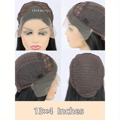13x4 Braided Lace Front Wig for Women 26 Inch 250% Density — Synthetic Braid Wig with Baby Hair, Rainbow Colors Blue Pink Yellow 613 Black, Heat Resistant for Party Cosplay