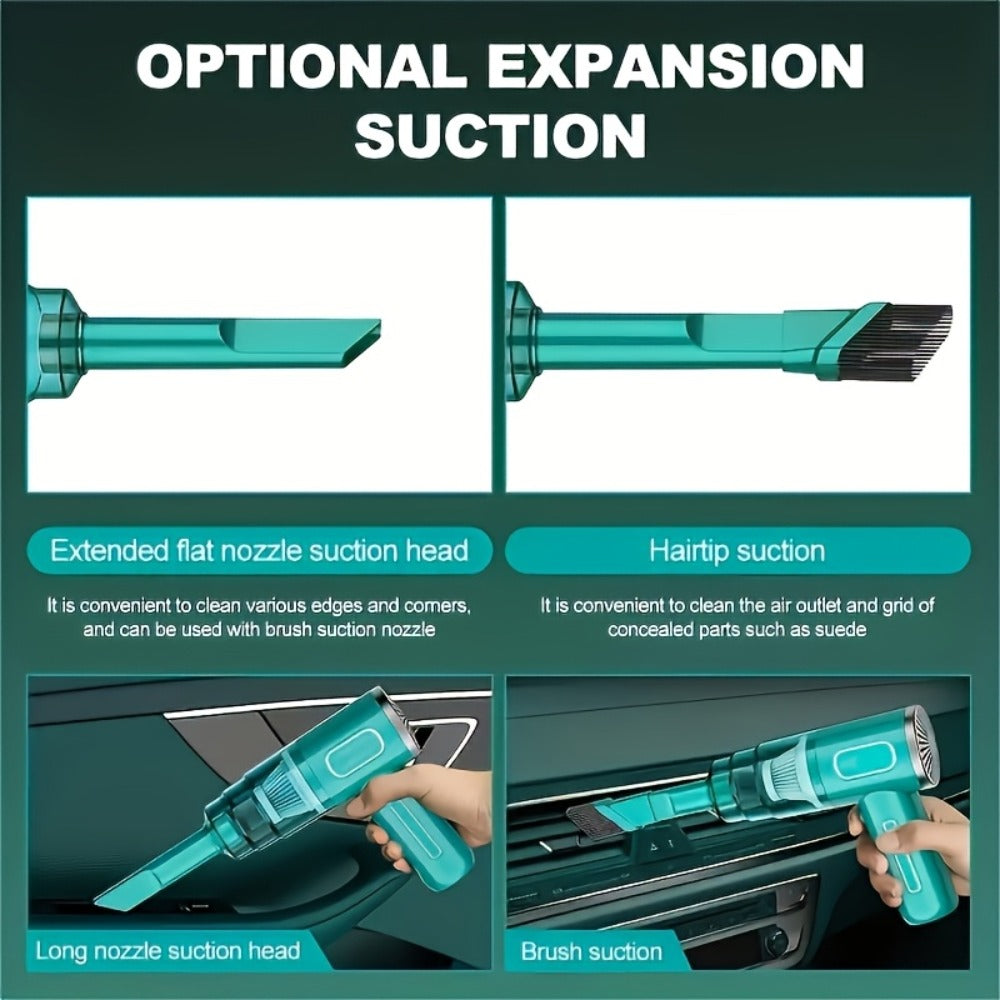 Handheld Vacuum Cleaner with 3KPa Suction, USB Charging, Long Reach Tube, Brush Head and Spare Filter