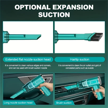Handheld Vacuum Cleaner with 3KPa Suction, USB Charging, Long Reach Tube, Brush Head and Spare Filter