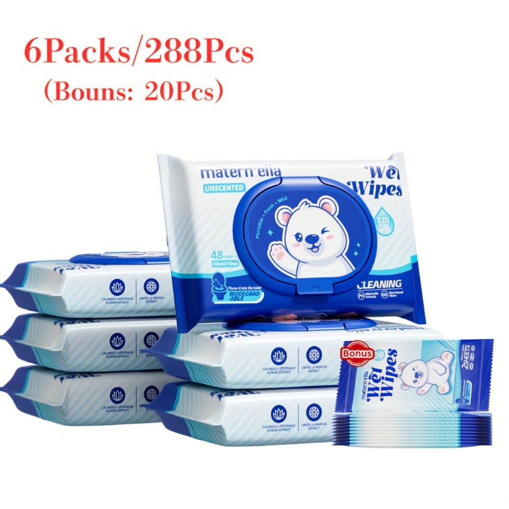 Flushable Wet Wipes for Adults with Probiotics, Plant-Based Fibers, Fragrance Free, Sewer Safe, & Thick Disposable Butt Wipes