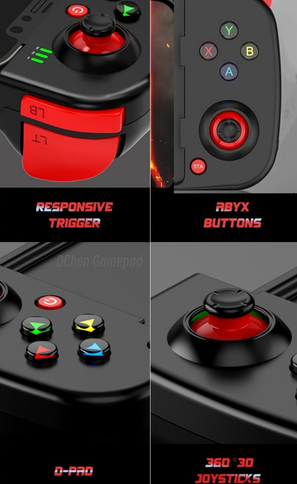Bluetooth Wireless Gamepad Controller for iPhone Android PC Tablet Steam Deck – Rechargeable, Ergonomic Design, Multiple Colors, Compatible with PUBG COD Mobile Genshin Impact
