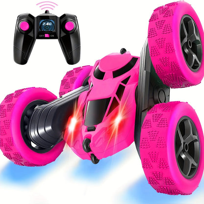 Remote Control Car, Double-Sided 360-Degree Flip Stunt Model with 2.4GHz Control, LED Lights and 1400mAh Battery