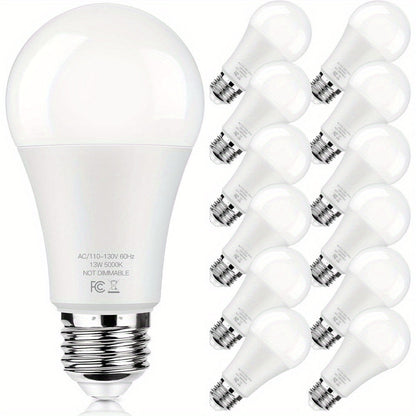 LED Light Bulbs 100W Equivalent A19 13W E26 Base 1500 Lumens Super Bright Non-Dimmable No Flicker Bulb for Home Bedroom Office Lamp 3000K Warm White 5000K Daylight 12 Pack 24 Pack