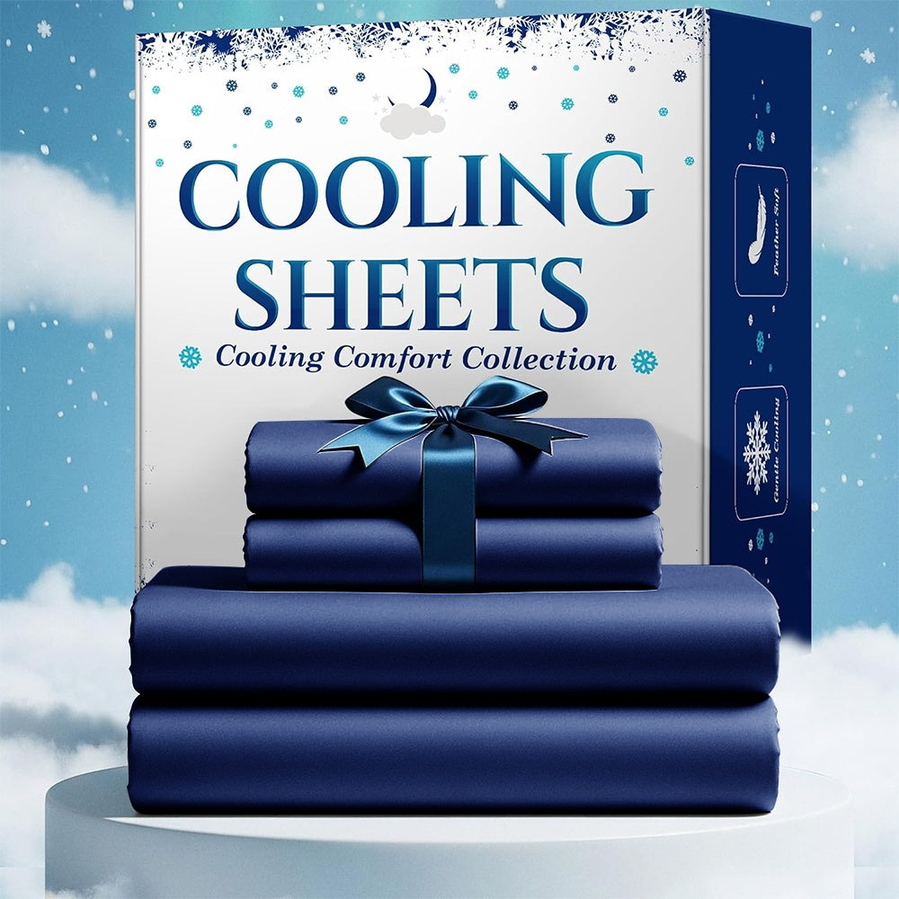Bamboo Blend Cooling Bed Sheet Set 4pcs – Ultra Soft Breathable Kids Sheets, Deep Pocket Fitted Sheet 18"-24", 2200TC Shrink & Wrinkle Resistant, All-Season Hotel Luxury Bedding, Twin Full Queen King