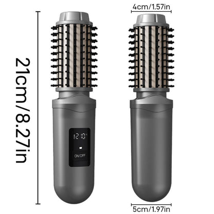 Cordless Hair Curler Brush 2-in-1 Straightener - Rechargeable Wireless Auto Curling Iron, for Home, Travel and Salon Hair Styling