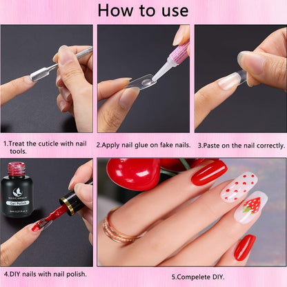 Nail Bonding Gel 56pcs Bulk Pack Strong Instant Adhesive for Press On Nails Acrylic Tips — Fast Dry Long-Lasting Clear Liquid Nail Glue for DIY Manicure Pedicure Nail Sticker Home & Salon Women