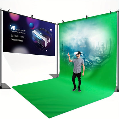 Wide Dual-Crossbar Photography Backdrop Stand with 19 x 6.5-Foot Selection, 300° Connector, Six Clamps and Three Weights