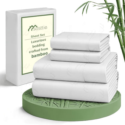 Bed Sheet Set 6-Piece with 17-Inch Pocket, Double-Stitched Edges, Four Bed Sizes and Thirteen Colors