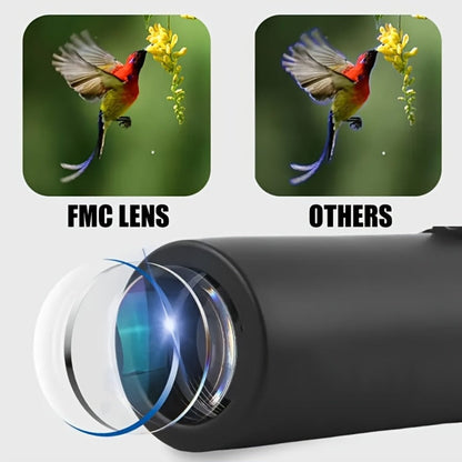 Compact 10x25 Monocular Telescope with Textured Hand Grip, Wrist Cord and Black Checkout Option