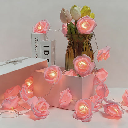 Night Light Rose Floral Acrylic Sign with Color-Changing LED Base and Four Retained Display Styles