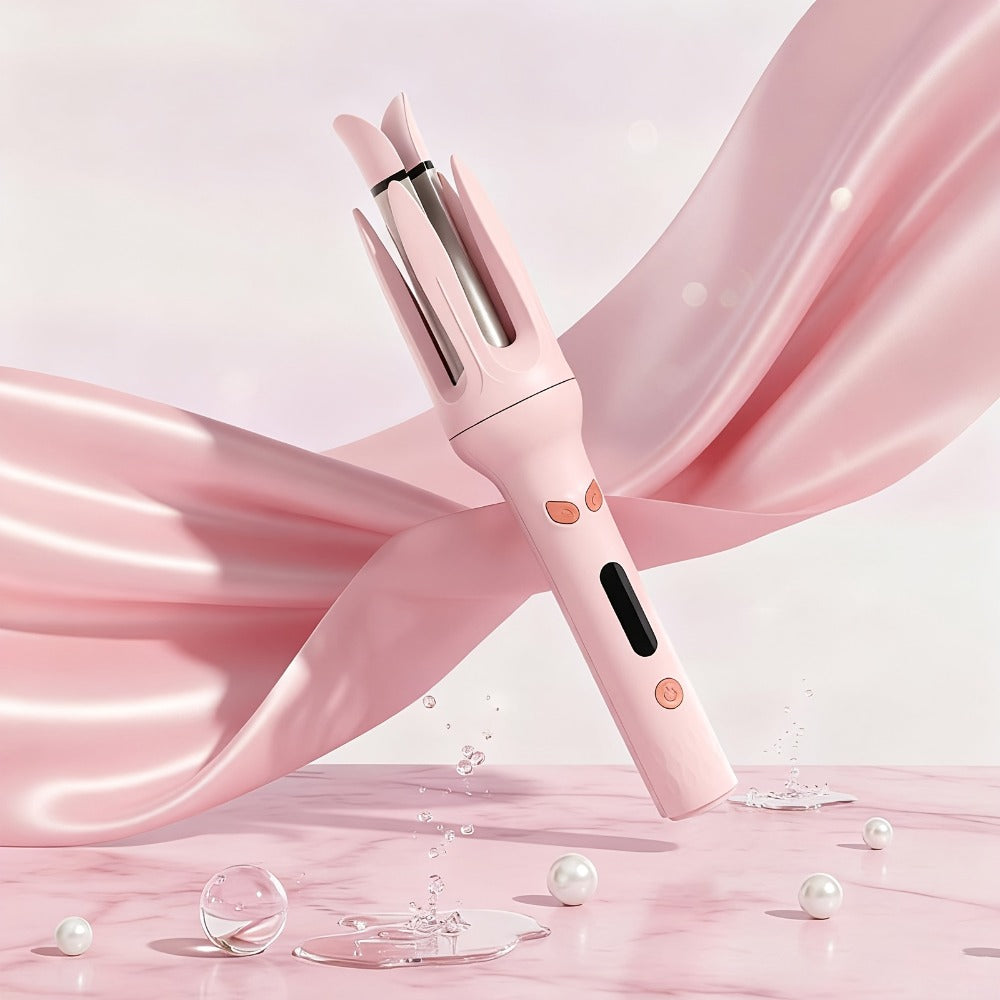 Automatic Rotating Curling Wand Hair Styling Tool with 150-210 C Settings and Three Color Options