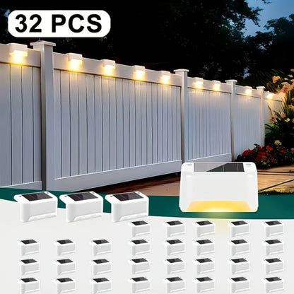 Solar Powered LED Deck Lights – Auto On/Off Outdoor Step Lights for Stairs, Fence, Pathway & Patio, 12-Hour Continuous Lighting, Weatherproof Solar Stair Lights for Garden, Yard & Commercial Use