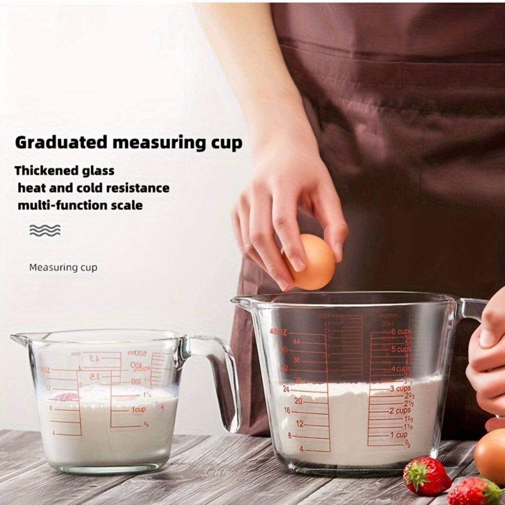 Clear Glass Measuring Cup Bundle with Four- or Nine-Piece Options, Pour Spouts, Handles and Baking Accessories