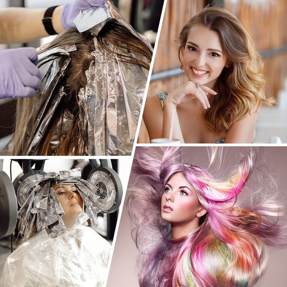 Pop-Up Hair Highlighting Foil Sheets, 300-Piece Box with Pre-Cut Silver Aluminum Sheets for Salon Coloring