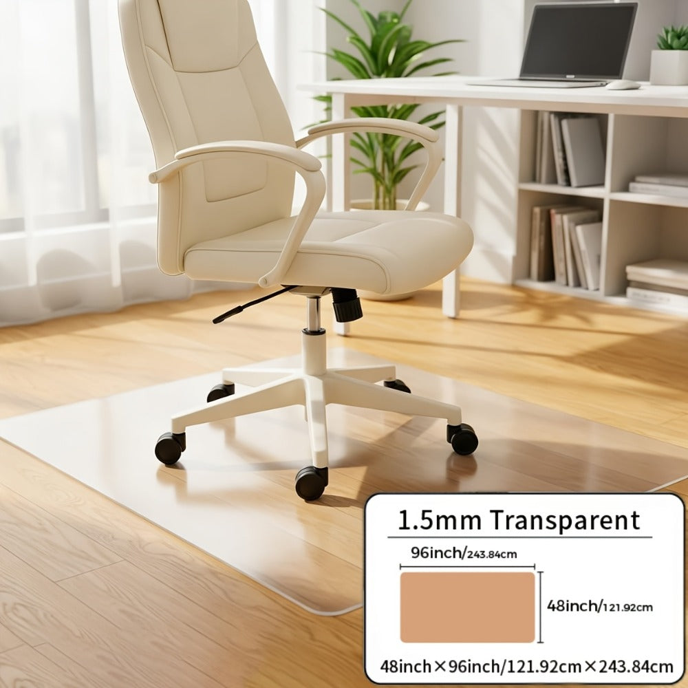 Clear PVC Floor Protector Mat with 29 Rectangular Size Options, Including 1.5mm Formats up to 44 x 120 Inches